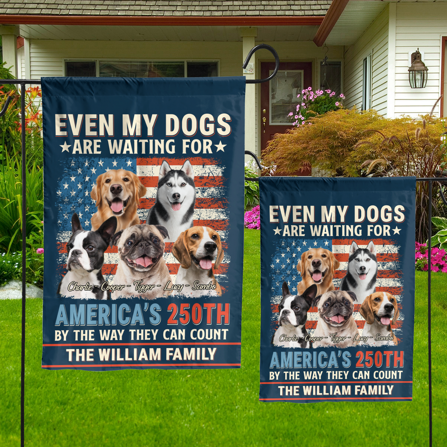 Personalized America 250th Anniversary Garden Flag | Custom Dog Cat Photo, Patriotic Garden Flag 684498