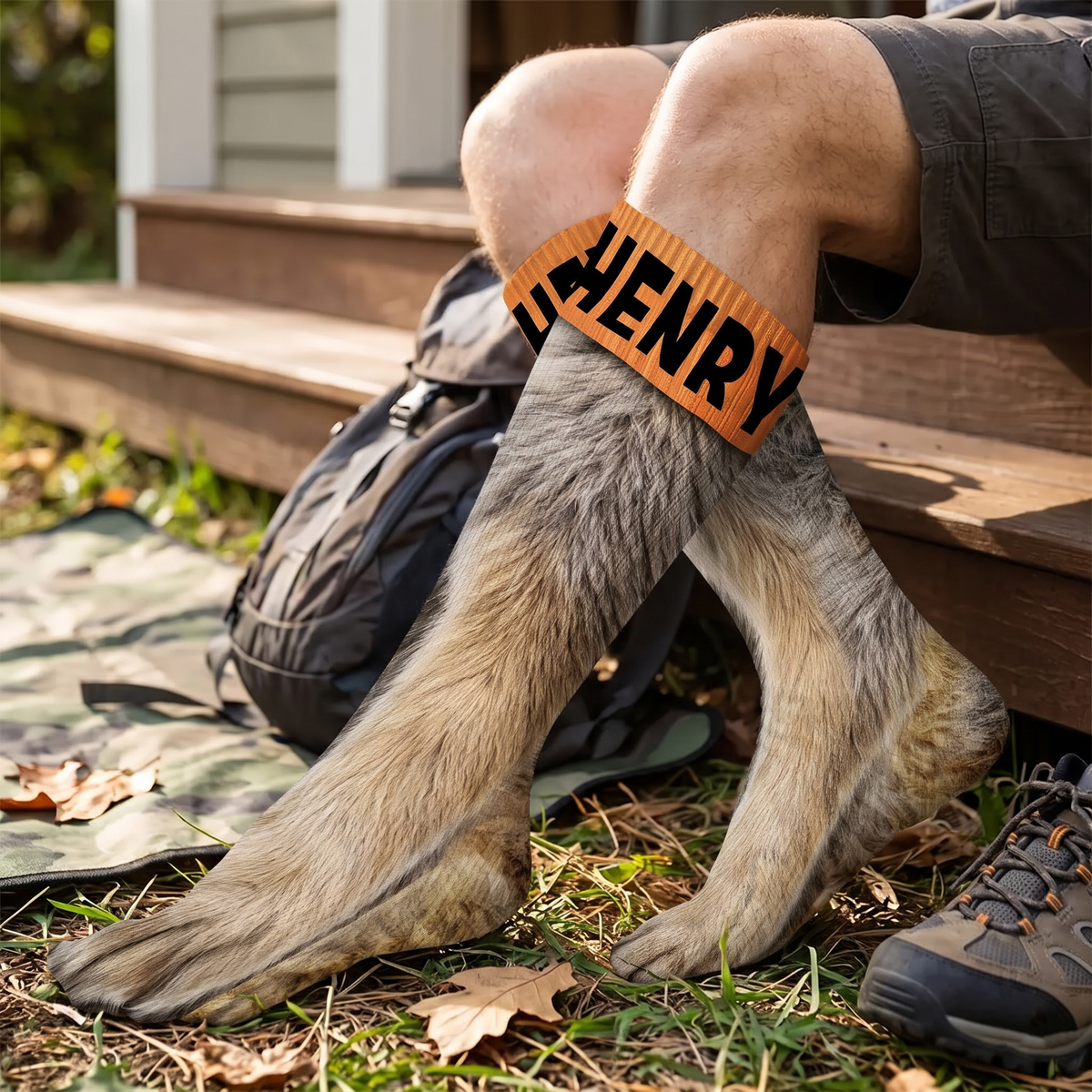 Personalized Animal Paw Illusion Socks, Funny Gag Gift For Hunters 686911 WFD