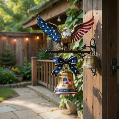 USA 250th Anniversary Wall Bell, Patriotic Freedom Eagle Doorbell, 4th Of July Gift 685286