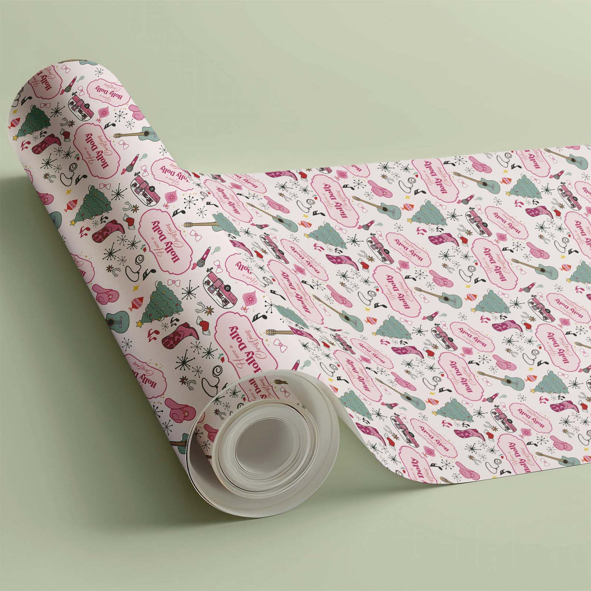 Have A Holly Dolly Christmas Wrapping Paper, Country Music Tribute Paper, Christmas Gift Wrap For Dolly Fan 686282