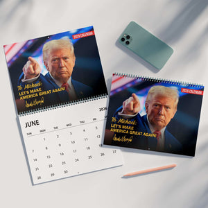 President Donald Trump Autographed Calendar 2026 | Personalized Custom Name and Text Wall Calendar 683365 - GOP