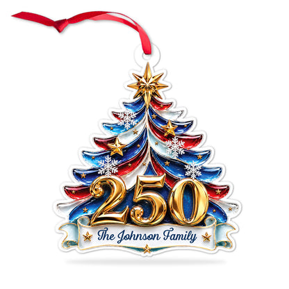 Personalized USA 250th Anniversary Acrylic Ornament, 1776-2026 Patriotic Christmas Tree Decor 685923