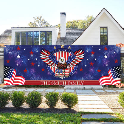 Personalized America 250 Years Anniversary Banner Flag | Patriotic 1776–2026 Banner 684527