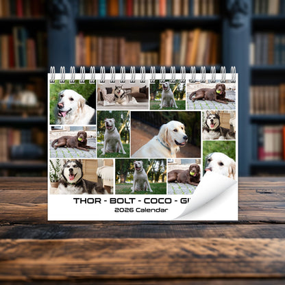 Pet Photo Collage Wall Calendar 2026 | Personalized Photo Wall Calendar 2026 | Custom Photo Calendar | Gift For Pet Lovers 683129