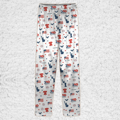 Patriotic USA 250th Anniversary Pajama Set, 1776-2026 American Christmas Sleepwear Gift 686219