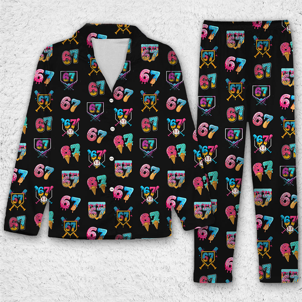 Funny Six Seven Meme Pajama Set | 6 7 Christmas Sleepwear | Trendy Teen Slang Loungewear Gift for Men Women 683672