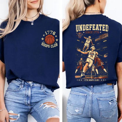 USA 250th Anniversary Pocket & Back Dark Shirt, Funny Undefeated Since 1776 Tee, Patriotic 4th Of July Gift 685410