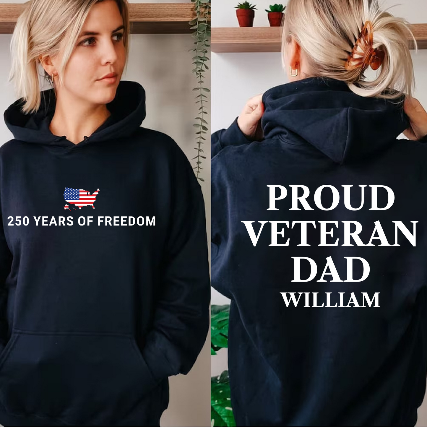 USA 250 Years Of Freedom Front & Back Shirt | Patriotic Proud Veteran T-Shirt Gift For Dad/Mom 684658