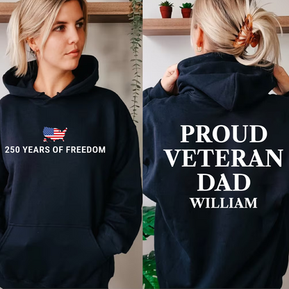 USA 250 Years Of Freedom Front & Back Shirt | Patriotic Proud Veteran T-Shirt Gift For Dad/Mom 684658