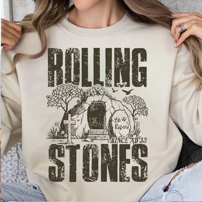 Rolling Stones Since AD 33 - He Is Risen Bright Shirt | Easter Day T-Shirt 684447