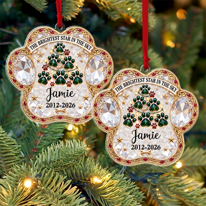 Personalized The Brightest Star In The Sky Acrylic Ornament, Custom Name Christmas Gift For Pet Lover 686728