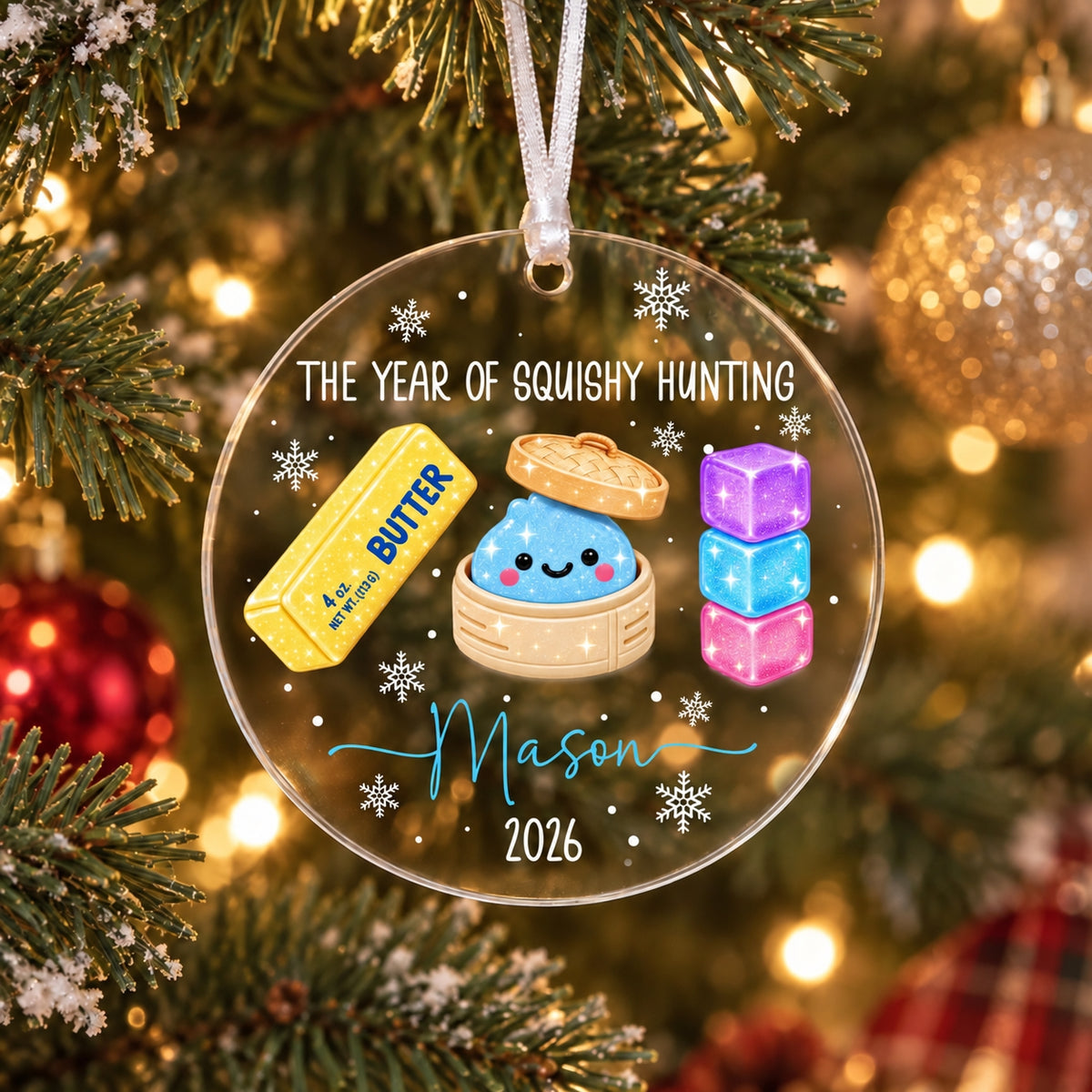 Personalized Squishy Acrylic Ornament, Custom Kids Name Year Of Squishy Hunting Christmas Gift 686441 WFD