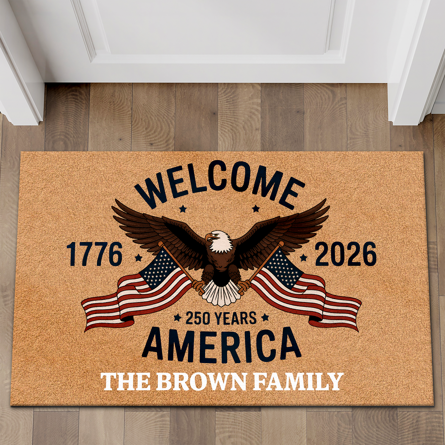 America 250 Years Anniversary Doormat | Patriotic 1776–2026 Semiquincentennial Eagle House Decor 684661