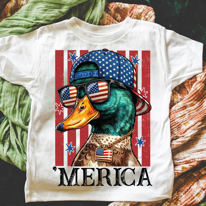 USA 250th Anniversary Kid Shirt, Funny Mallard Duck Boy Tee, Patriotic 4th Of July Shirt 685230