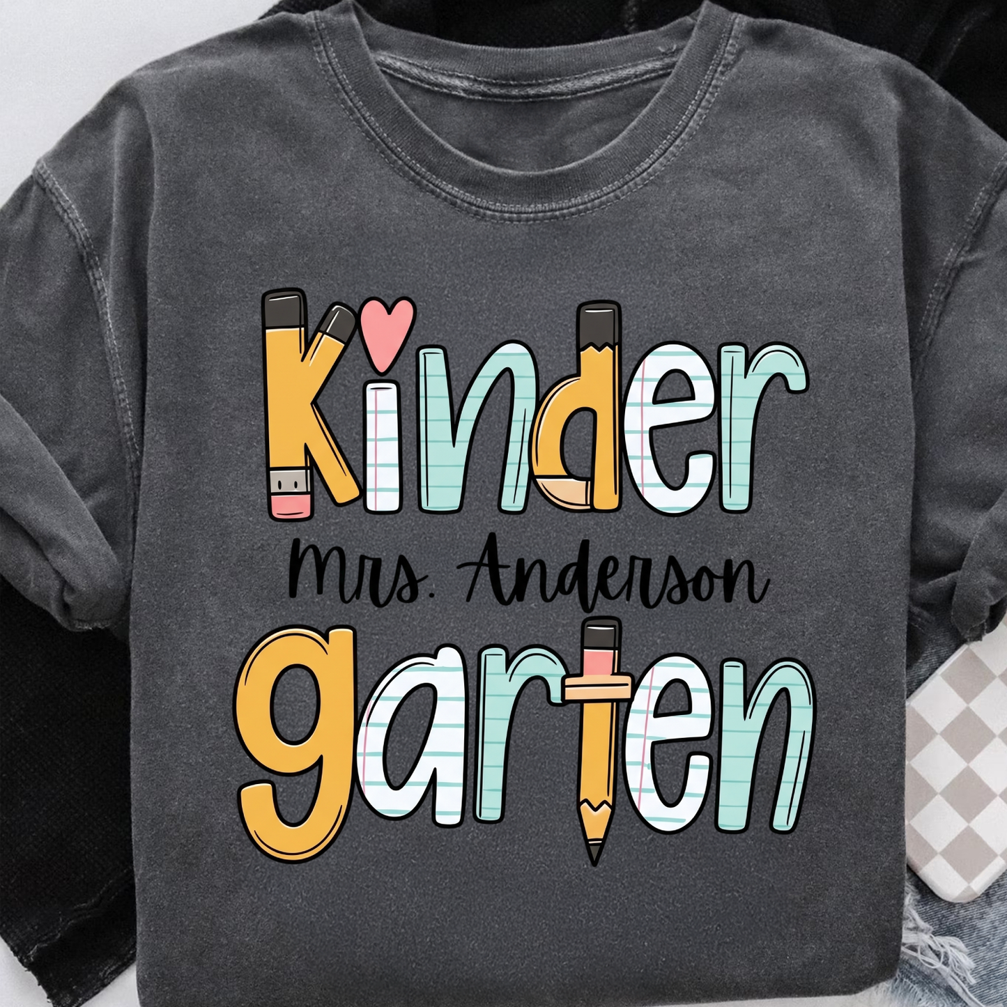 Custom Teacher Name Comfort Colors Shirt, Personalized Kindergarten Tee, Back To School Gift 685490 WFD