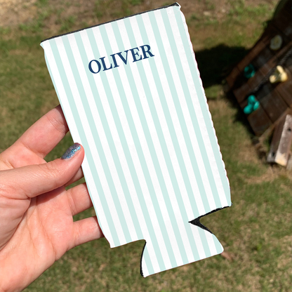 Personalized Monogrammed Can Cooler, Custom Name Can Sleeve, Summer Party Favor, Beach Trip Gift 685543