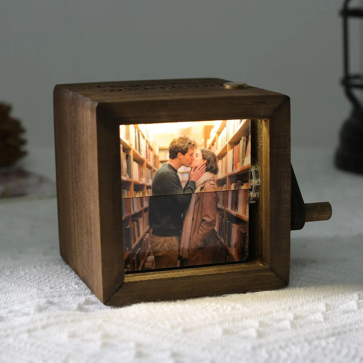 Couple Photo Flipbook Frame, Personalized Photo Box With Light, Picture Box Anniversary Gift For Her, Gift For Him, Valentine's Gift 683866