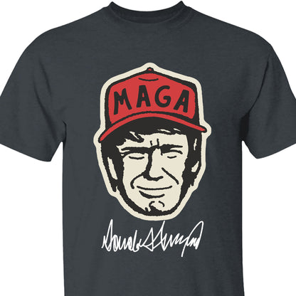 Trump MAGA Hat Cartoon Shirt | Trump 2024 Shirt | Trump Supporter Shirt Dark T1588 - GOP