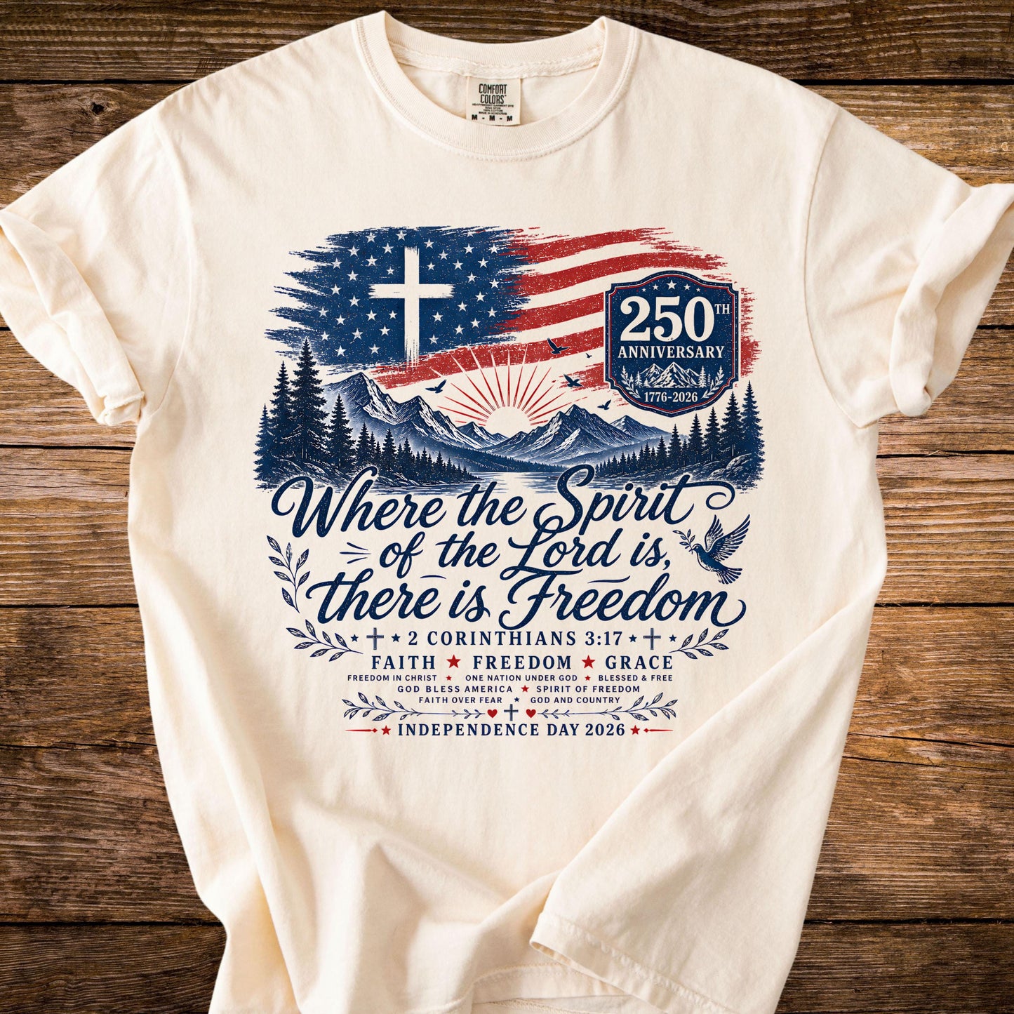 Where The Spirit Of The Lord Is - USA 250th Anniversary Bright Shirt, Patriotic 4th Of July Tee 685304