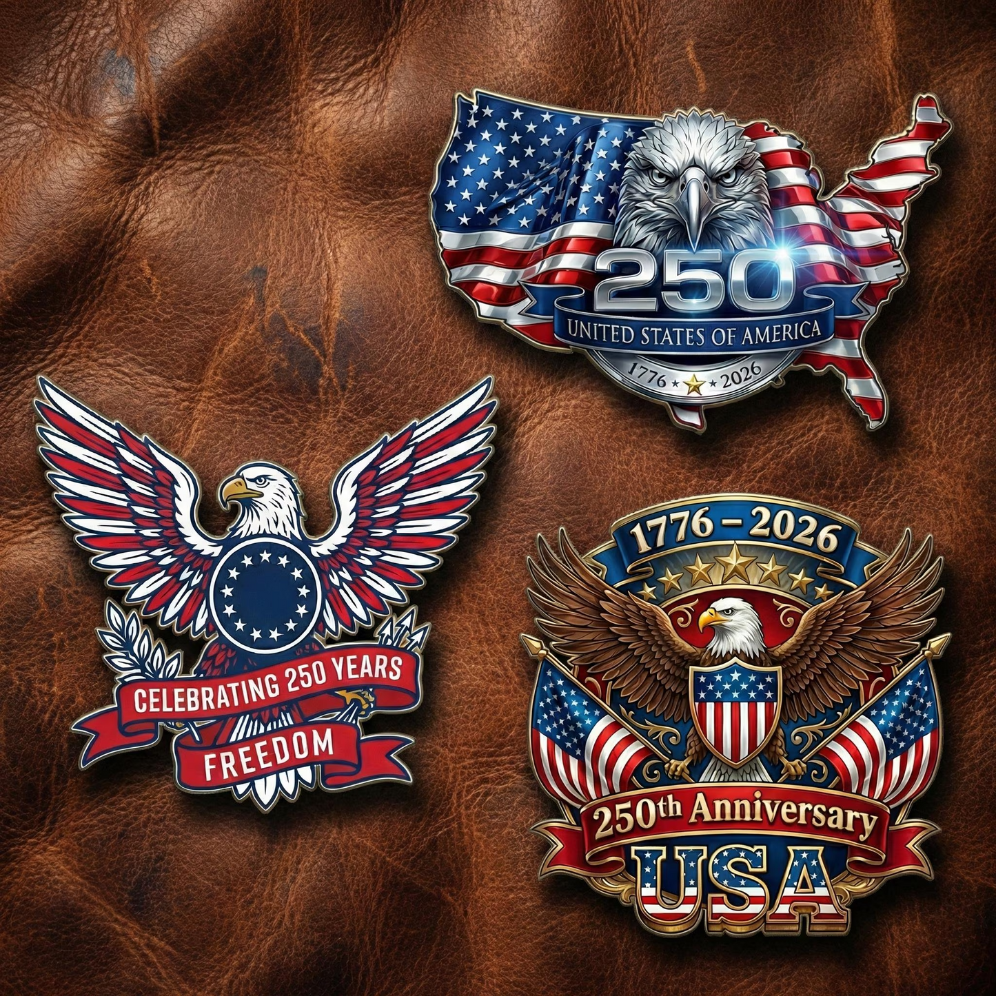 250 Years USA Anniversary Lapel Pin | Pack Of 10 Semiquincentennial Patriotic Pins 684625