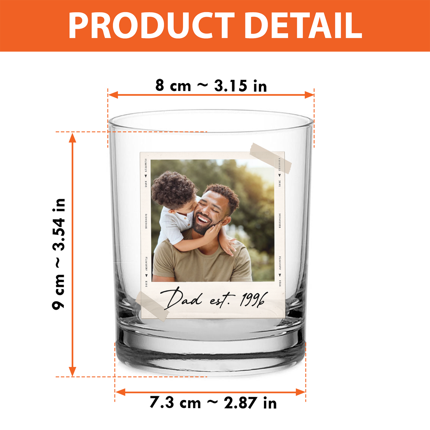 Custom Photo Whiskey Glass Gift For Dad | Personalized Father's Day Gift 685110