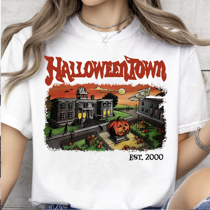 Personalized Halloween Town Retro Graphic Bright Shirt, Spooky Season Vintage Halloween Tee 685609