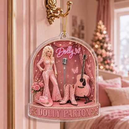 Dolly Parton Memorial Acrylic Ornament, Pink Country Music Tribute Christmas Decor 686101 WFD