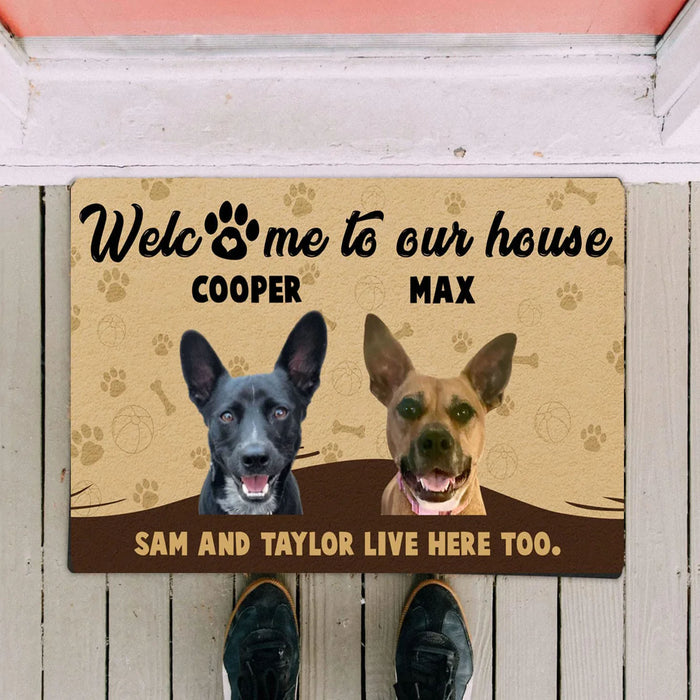 Welcome To Our Home Personalized Custom Photo Dog Doormats H607
