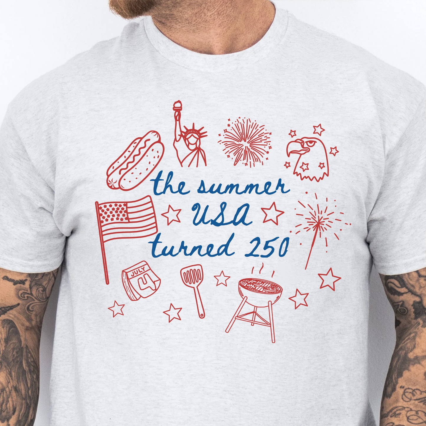USA 250th Anniversary Bright Shirt, The Summer USA Turned 250 Tee, Patriotic 4th Of July Gift 685361