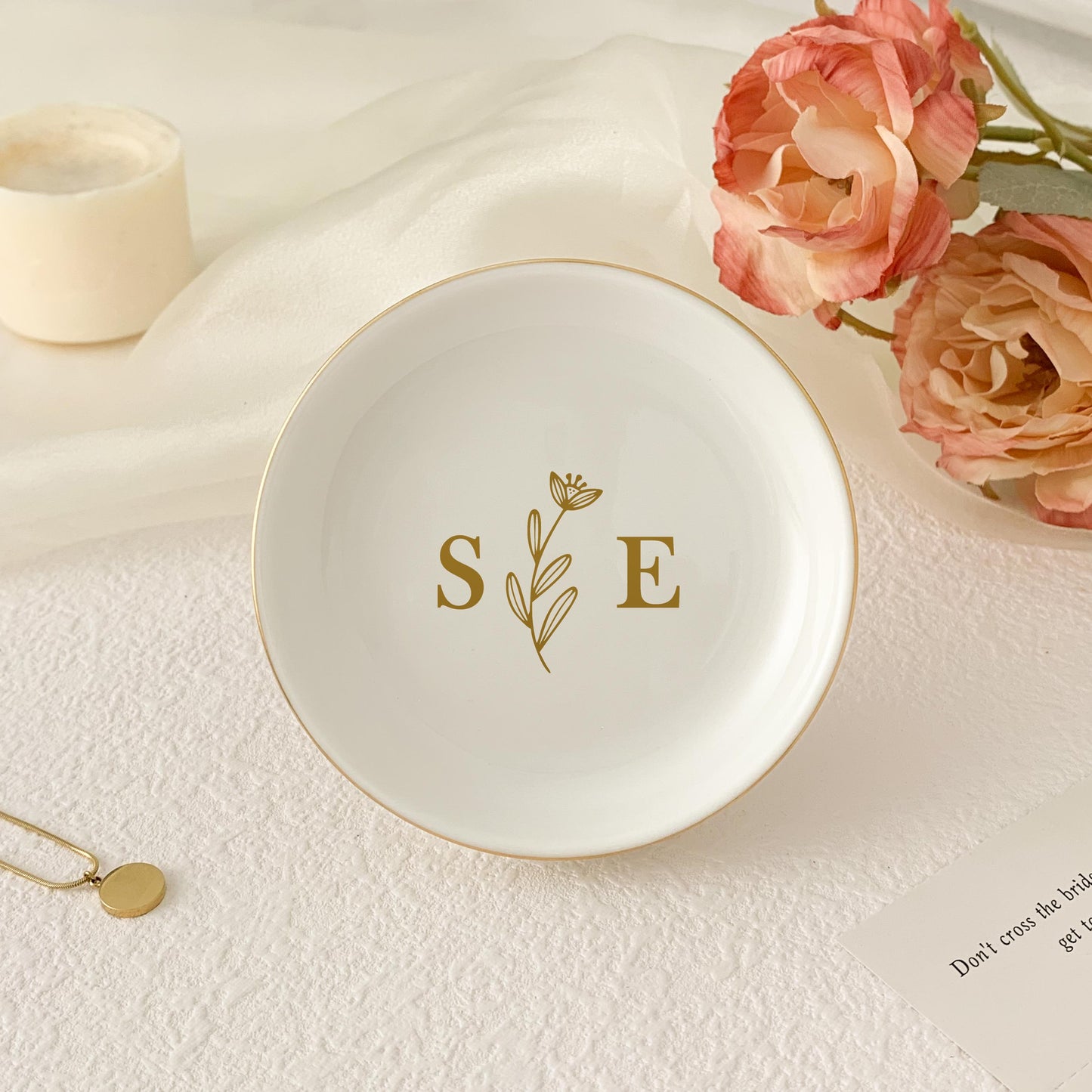 Personalized Mother's Day Jewelry Dish, Custom Name Ring Dish Gift For Mom 684844