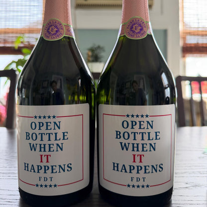 Anti Trump Custom Wine Label: Funny Political Gift For Democrats & Liberals, Subtle FDT Champagne Bottle Sticker, Anti MAGA