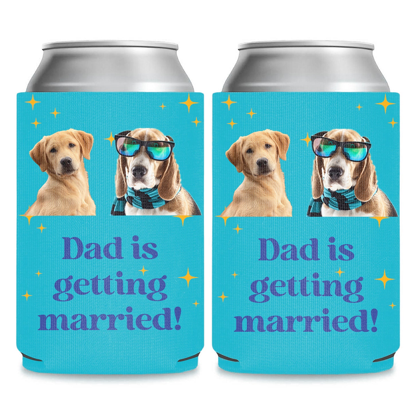 Personalized Dad Is Getting Married Can Cooler | Custom Dog Face Father’s Day Gift | Can Cooler Gift For Dad 682428