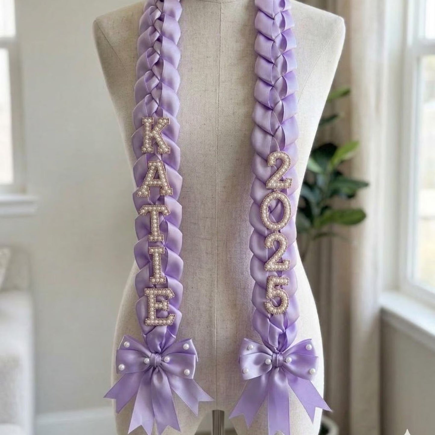 Satin Ribbon Graduation Stole | Personalized Graduation Lei | Custom Name Ribbon Lei | Custom Grad Sash 684890