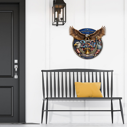 USA 250 Years Anniversary Metal Sign | Patriotic American Eagle Wall Decor 684717