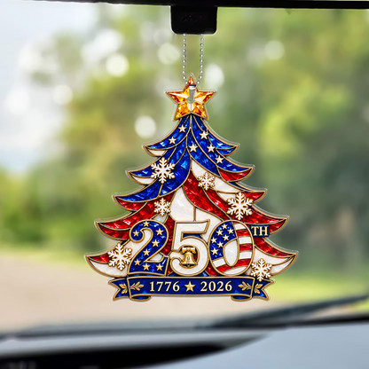 America 250th Anniversary Car Ornament, 1776-2026 Patriotic Christmas Ornament 685934