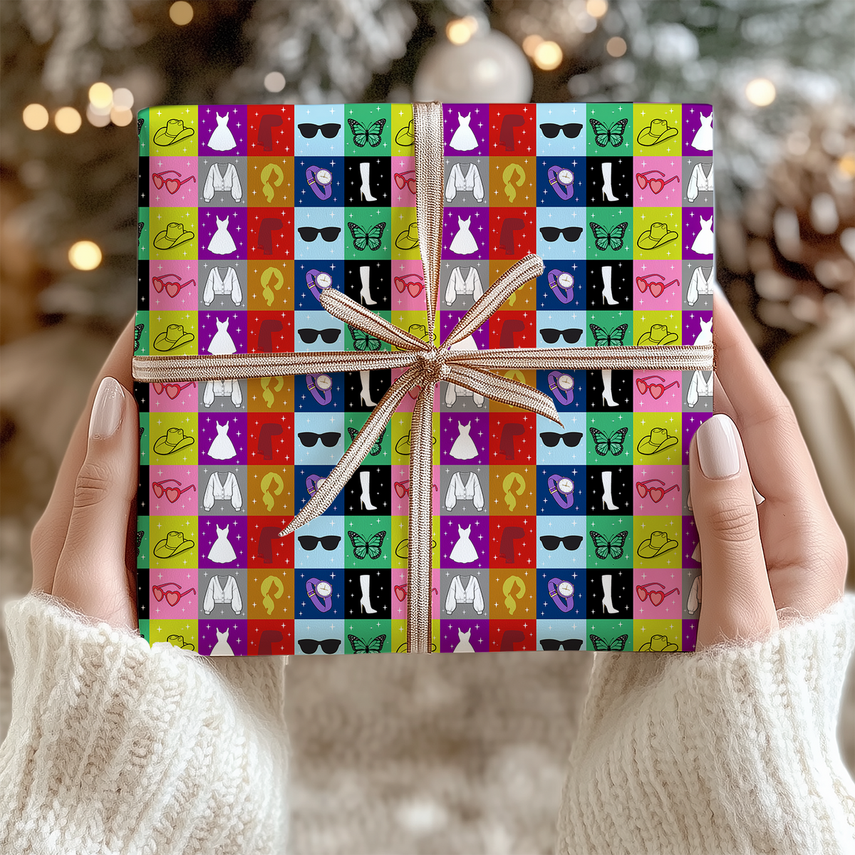 Colorful Pop Art Dolly Parton Christmas Wrapping Paper, Country Music Tribute Paper, Christmas Gift Wrap For Dolly Fan 686300
