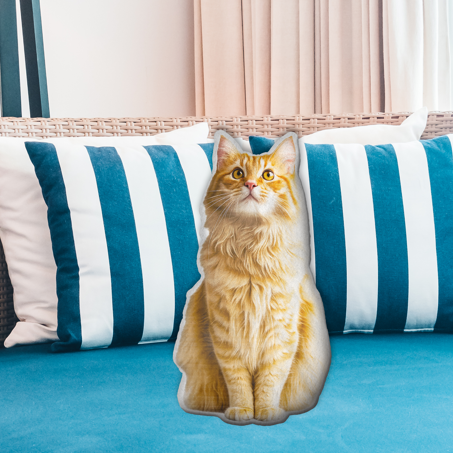 Custom Photo Cat Shaped Pillow | Personalized Cat Portrait Pillow | Memorial Gift For Cat Lovers 685705