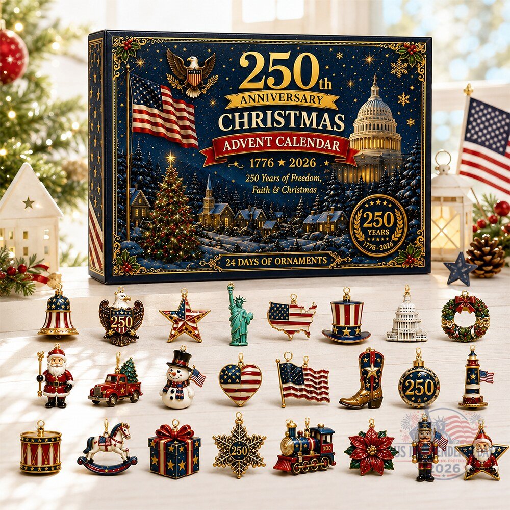 USA 250th Anniversary Advant Calendars, 24 Pieces Christmas Countdown Gift Box 686616 WFD