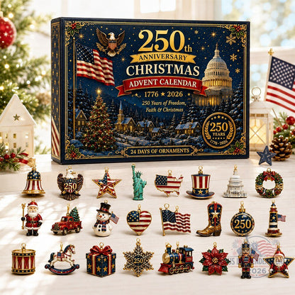 USA 250th Anniversary Advant Calendars, 24 Pieces Christmas Countdown Gift Box 686616 WFD