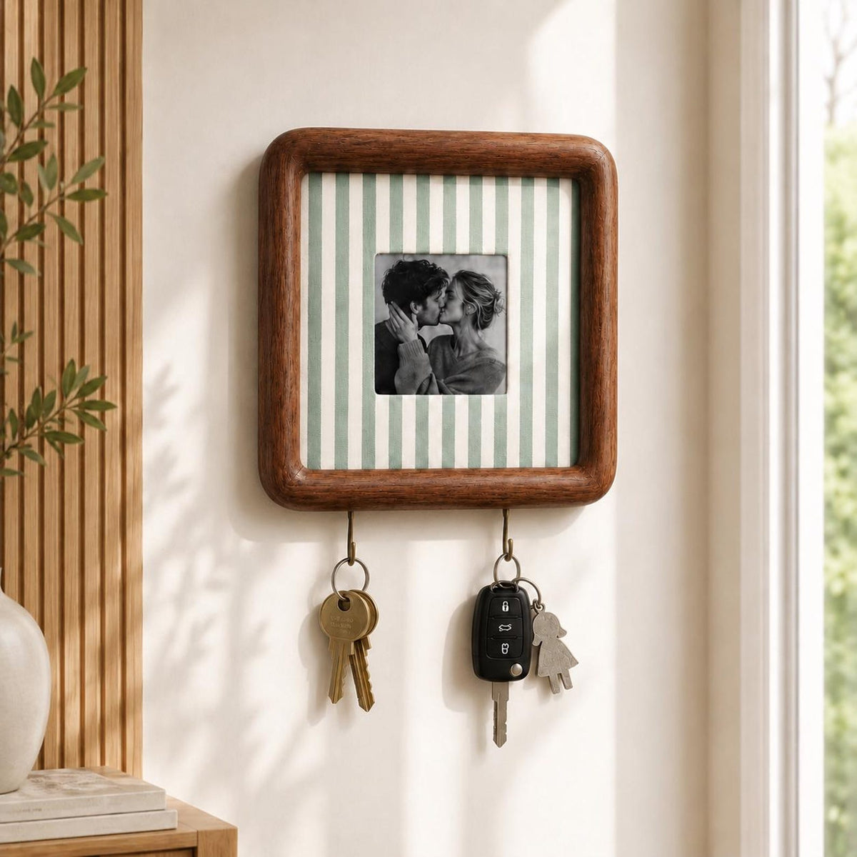 Personalized Couple Photo Wooden Key Holder, Custom Photo Strip Frame, Housewarming Gift 686033 WFD