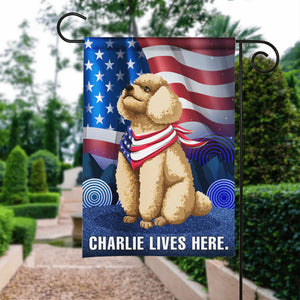 Valiant Dog Standing With USA Flag Pattern Personalized Custom Dog Garden Flag