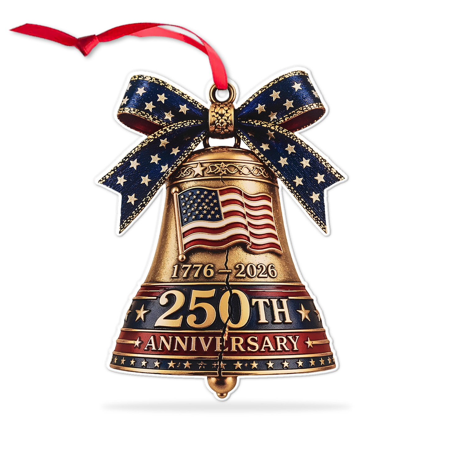 USA 250th Anniversary Acrylic Ornament, 1776-2026 Patriotic Christmas Tree Decor 685890