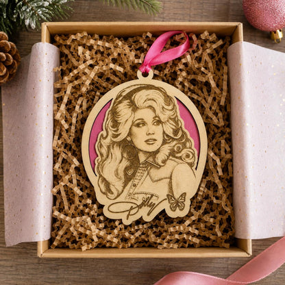 Dolly Parton Rememberance Wooden Ornament, Country Music Christmas Tree Keepsake 686188 WFD