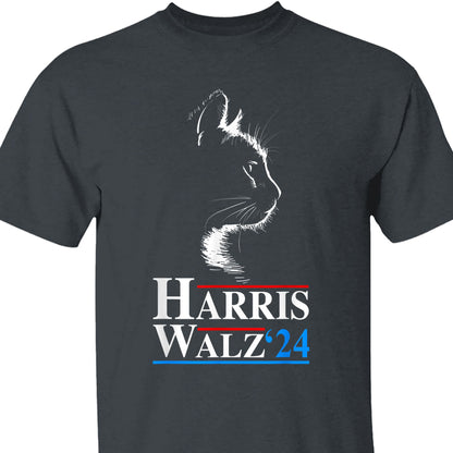 Harris Walz 2024 Cat Shirt | Cat Funny VP Vice President Election | Kamala Harris 2024 Shirt | Democrat Shirt Dark T1408 - KH2