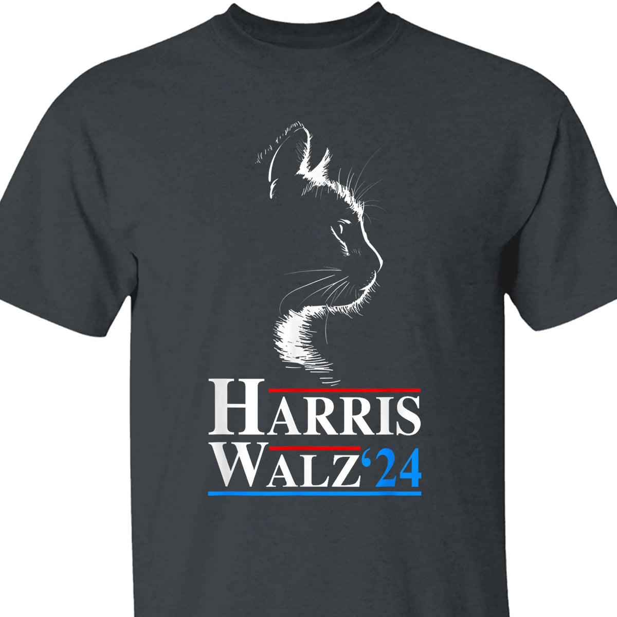 Harris Walz 2024 Cat Shirt | Cat Funny VP Vice President Election | Kamala Harris 2024 Shirt | Democrat Shirt Dark T1408 - KH2