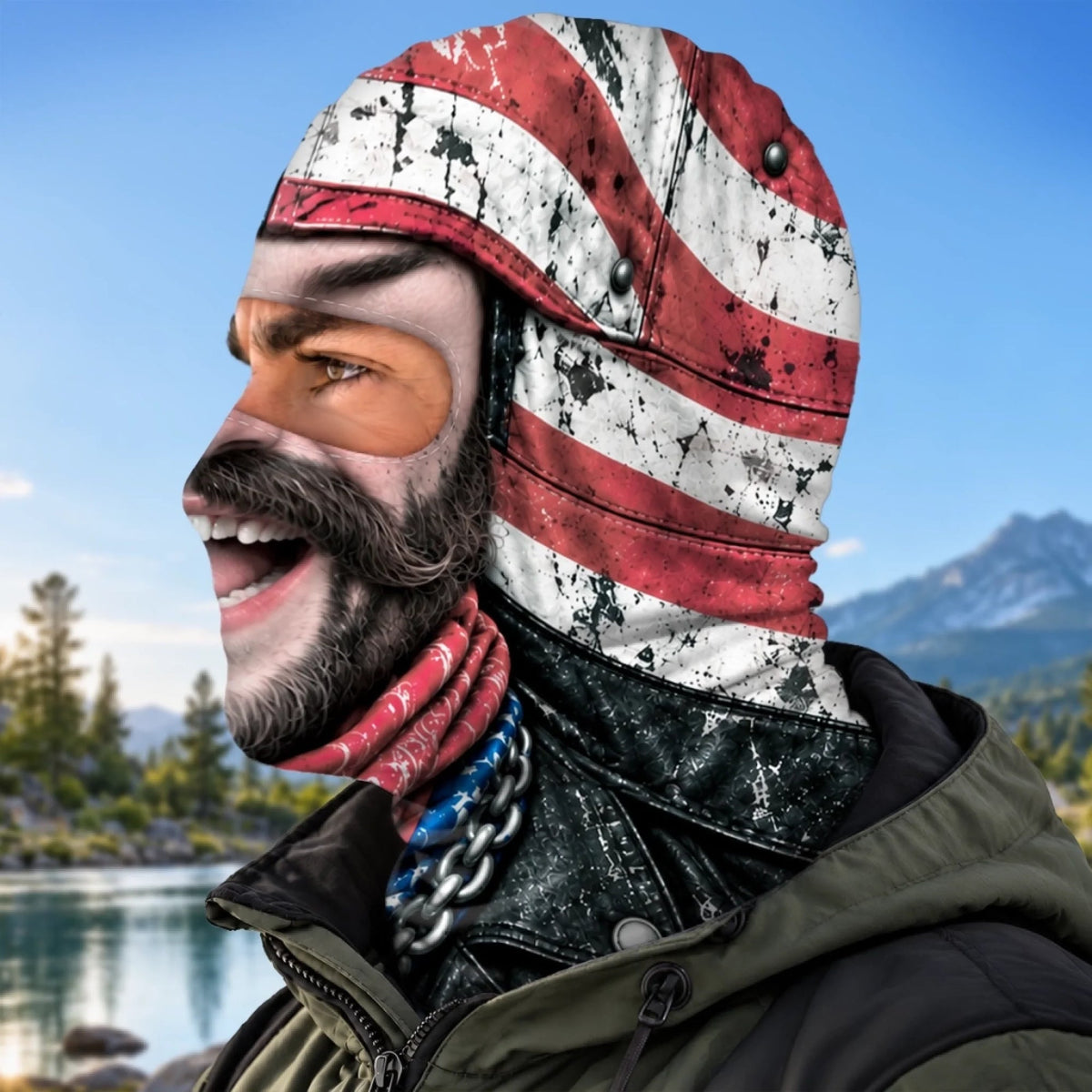 Personalized Funny Skull Biker Balaclava Ski Mask, Gag Gift For Biker 686584 WFD