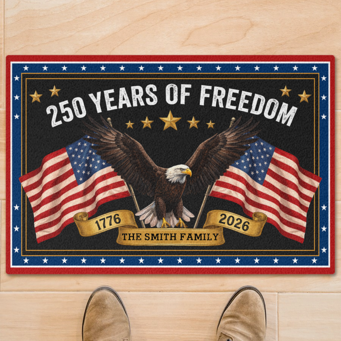 Personalized America 250 Years Of Freedom Doormat | Patriotic Eagle House Decor 684660