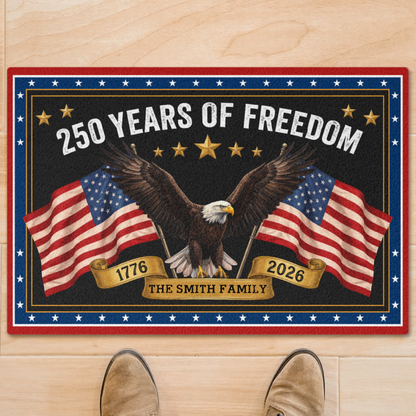 Personalized America 250 Years Of Freedom Doormat | Patriotic Eagle House Decor 684660