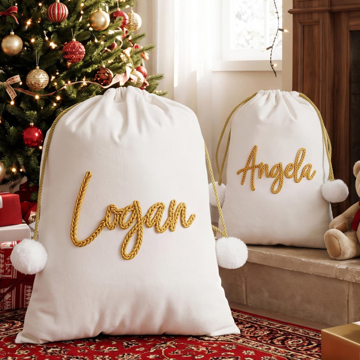 Personalized Santa Sack, Custom Name Christmas Gift Bag, Holiday Gift For Family 686719 WFD