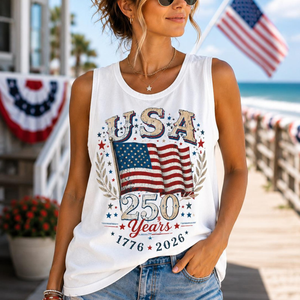 USA 250 Years Anniversary Tank Top, Vintage Independence Day Tank Shirt, Patriotic 4th Of July Gift 685420